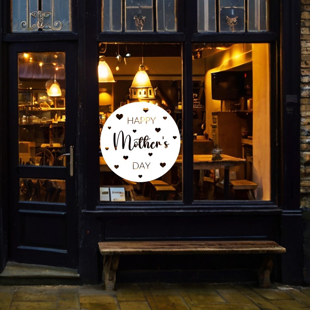 Happy Mother's Day Window Sticker Mothering Sunday Love Decal Shop Cafe Home