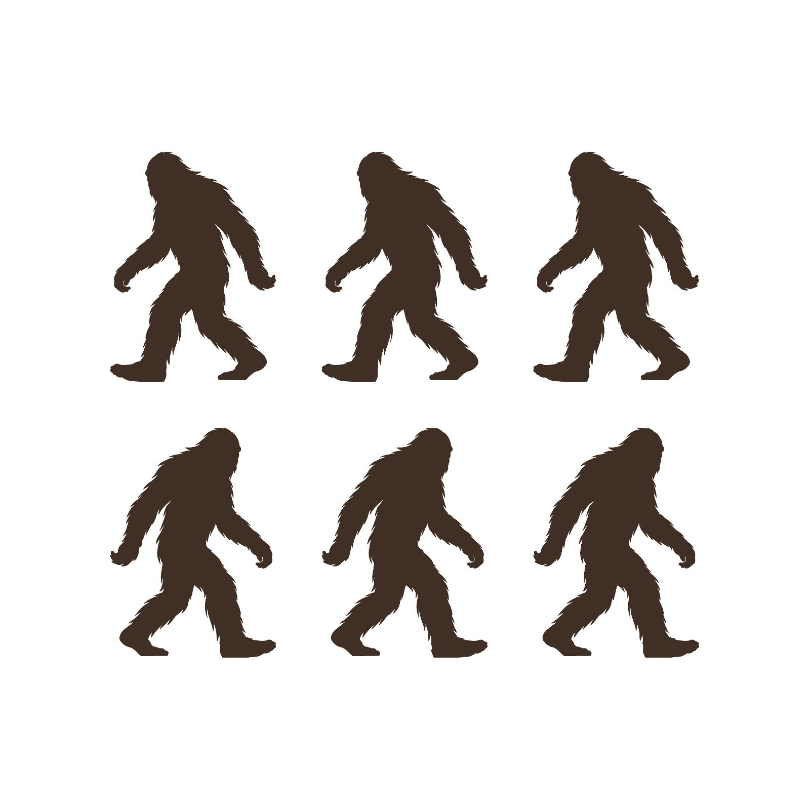 Set of 6 Bigfoot big foot Vinyl Decal Window SUV Laptop Sasquatch Sticker