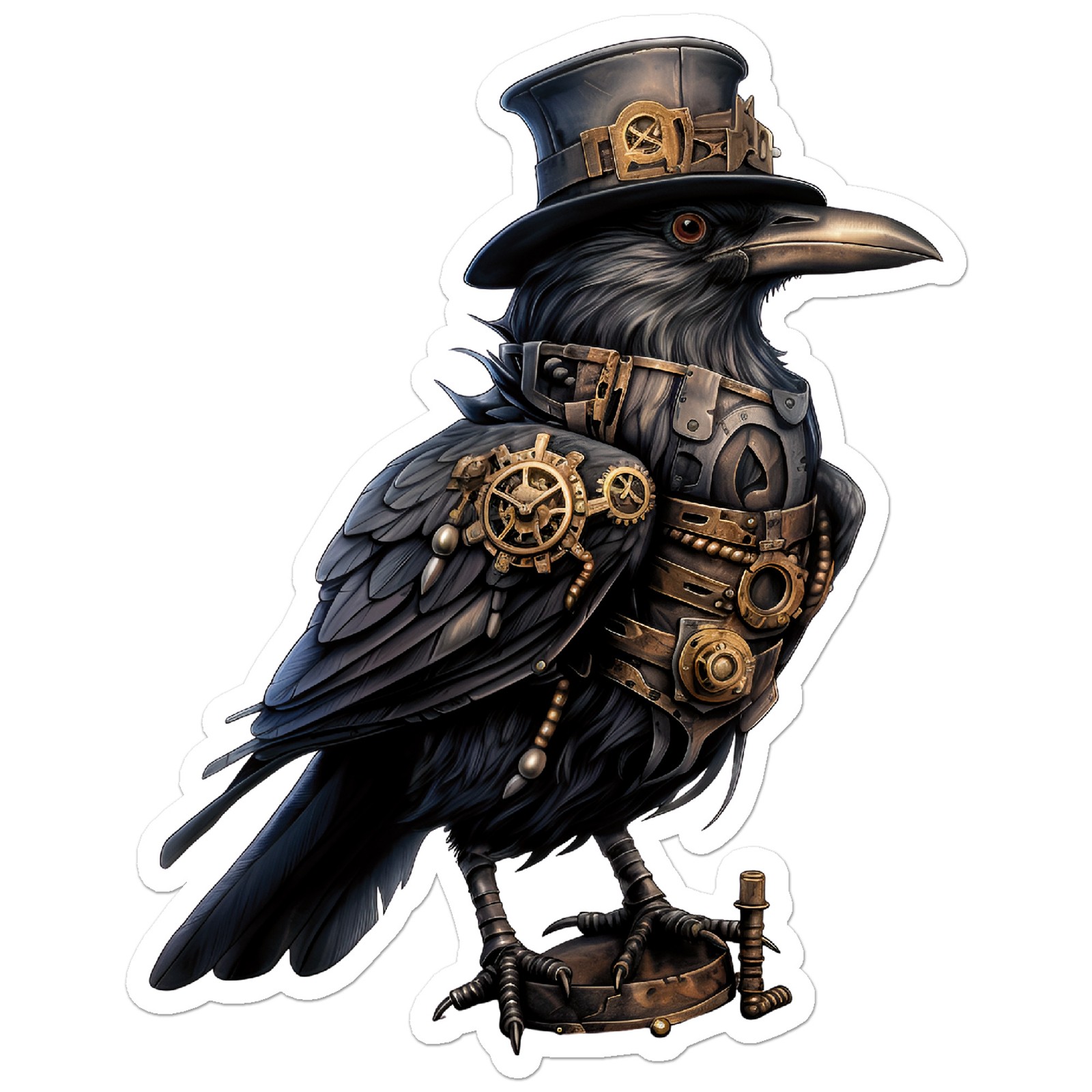 Steampunk Crow Raven – Vinyl Decal Sticker – Car Window Laptop – ebn11127