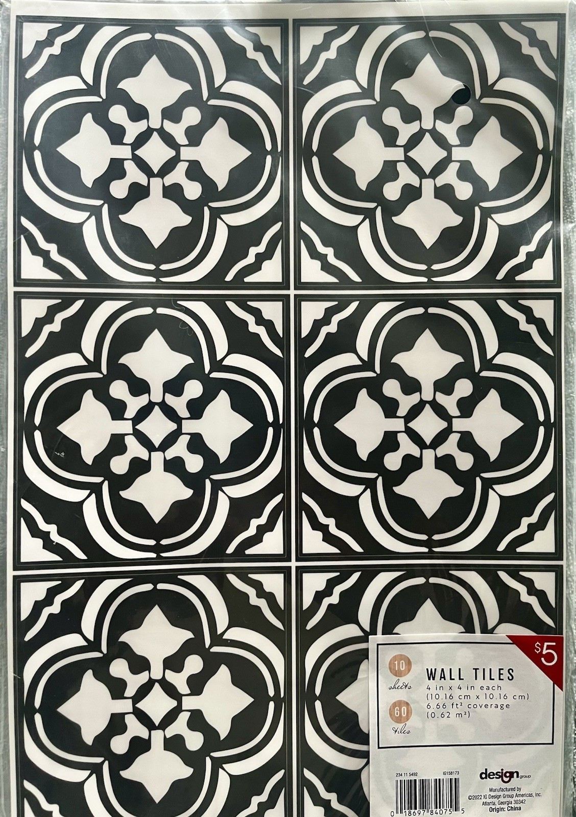 4” X 4” Peel & Stick Tile Decal Black & White 20 Sq Ft, Pack Of 180. Target