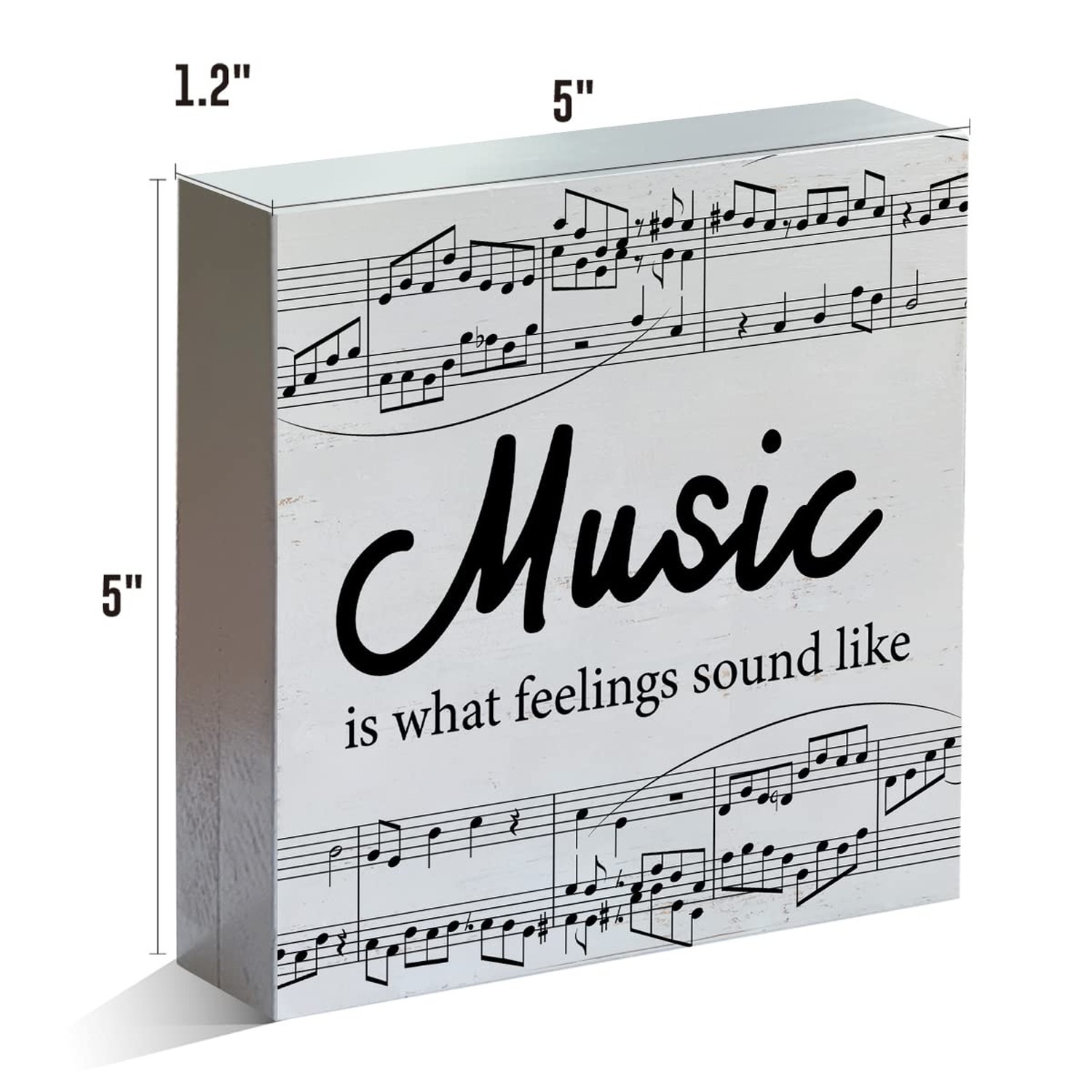 Music Lover Gift for Teacher Musician Music is What Feelings Sound Like Woode…