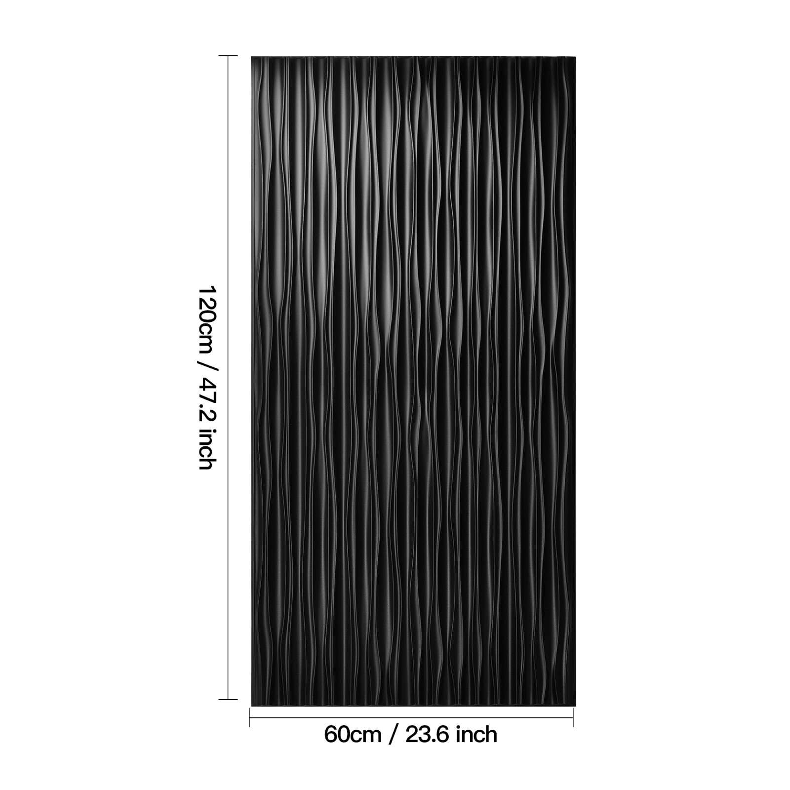 6 Pack 48" x 24" 3D PVC Wall Panels ,Ceilings,Black or White,Tree groove texture