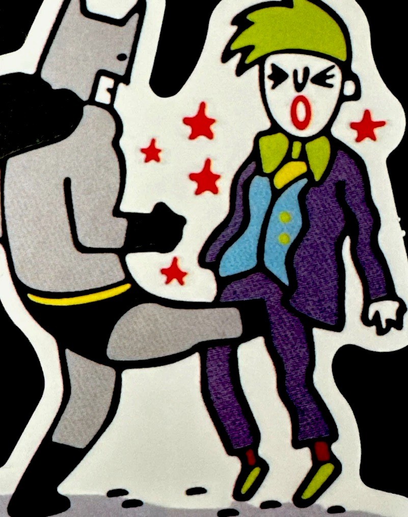 BATMAN AND JOKER STICKER✨🦇🃏💪🏼🃏🦇✨3 3/4” X 3 1/4”✨GLOSSY✨AWESOME✨💙💚💜✨💫