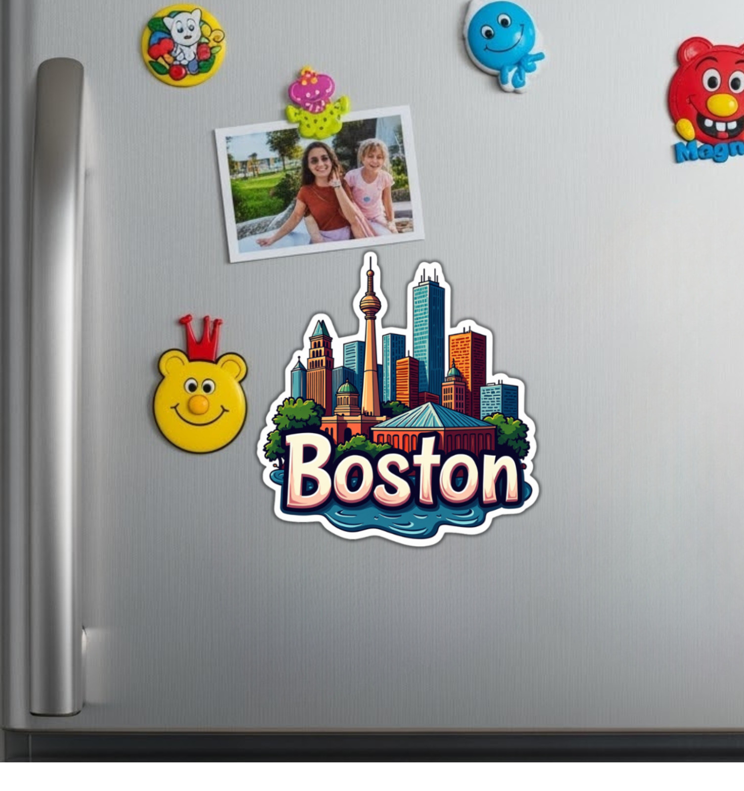 Boston Massachusettes Fridge Magnet or Laptop Sticker