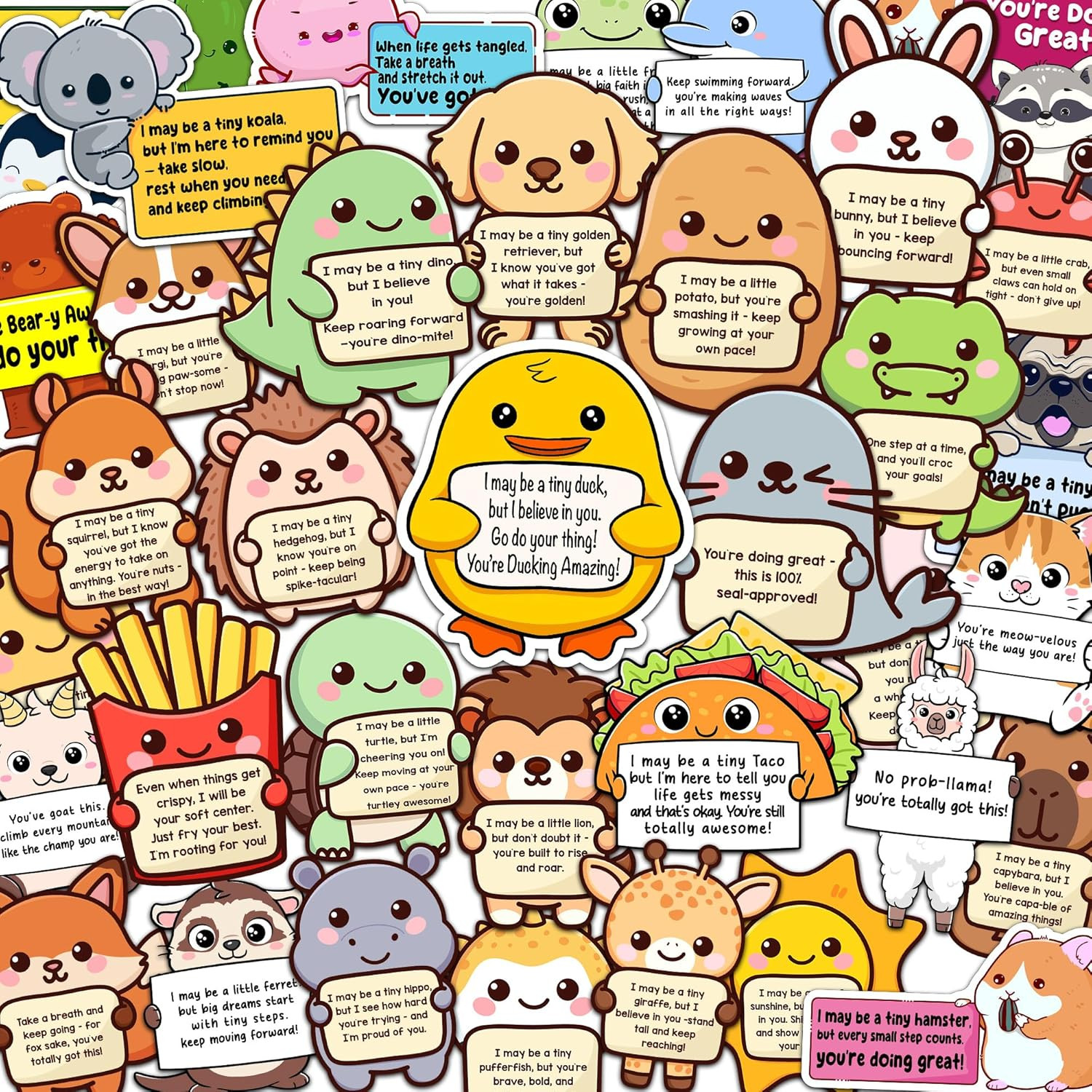 50PCS Emotional Support Animal Stickers by – Affirmation Sticker Pack for Adults