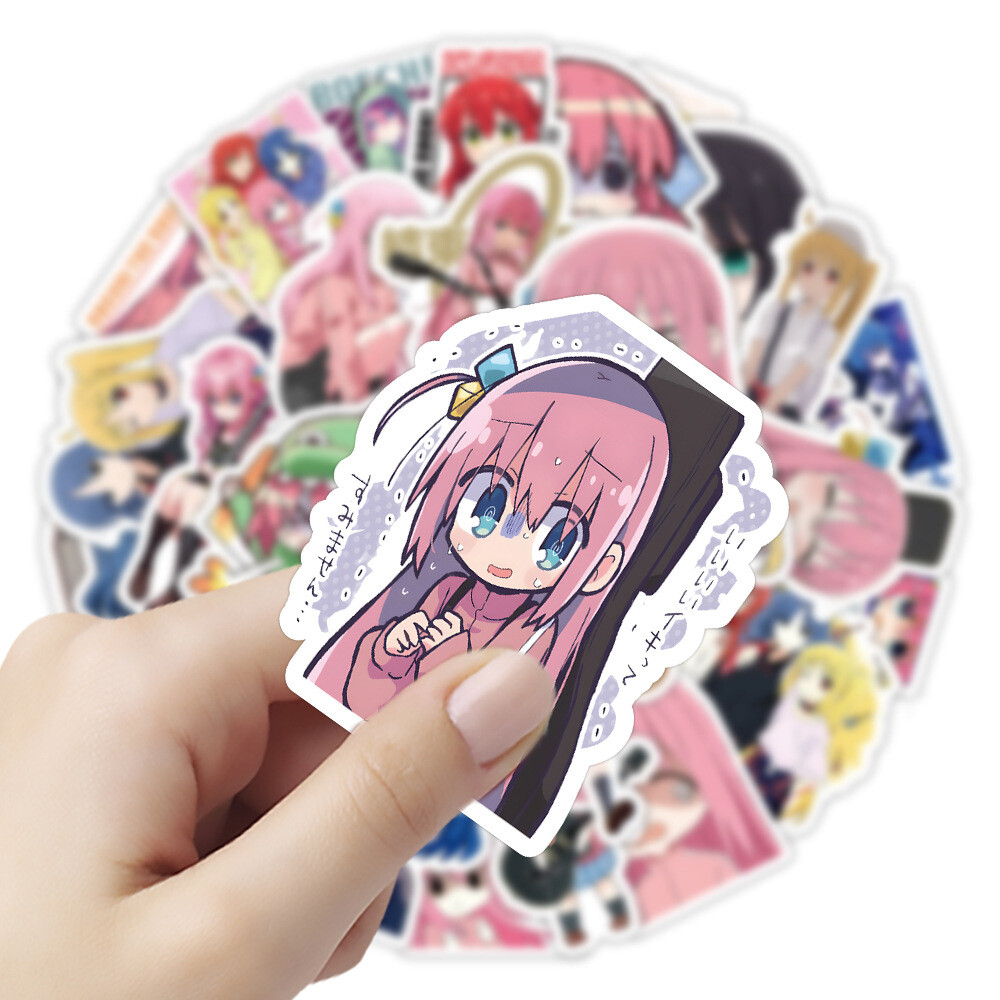 100Pcs Anime Bocchi the rock Cartoon Sticker for Adults Teens Girl Water Bottles