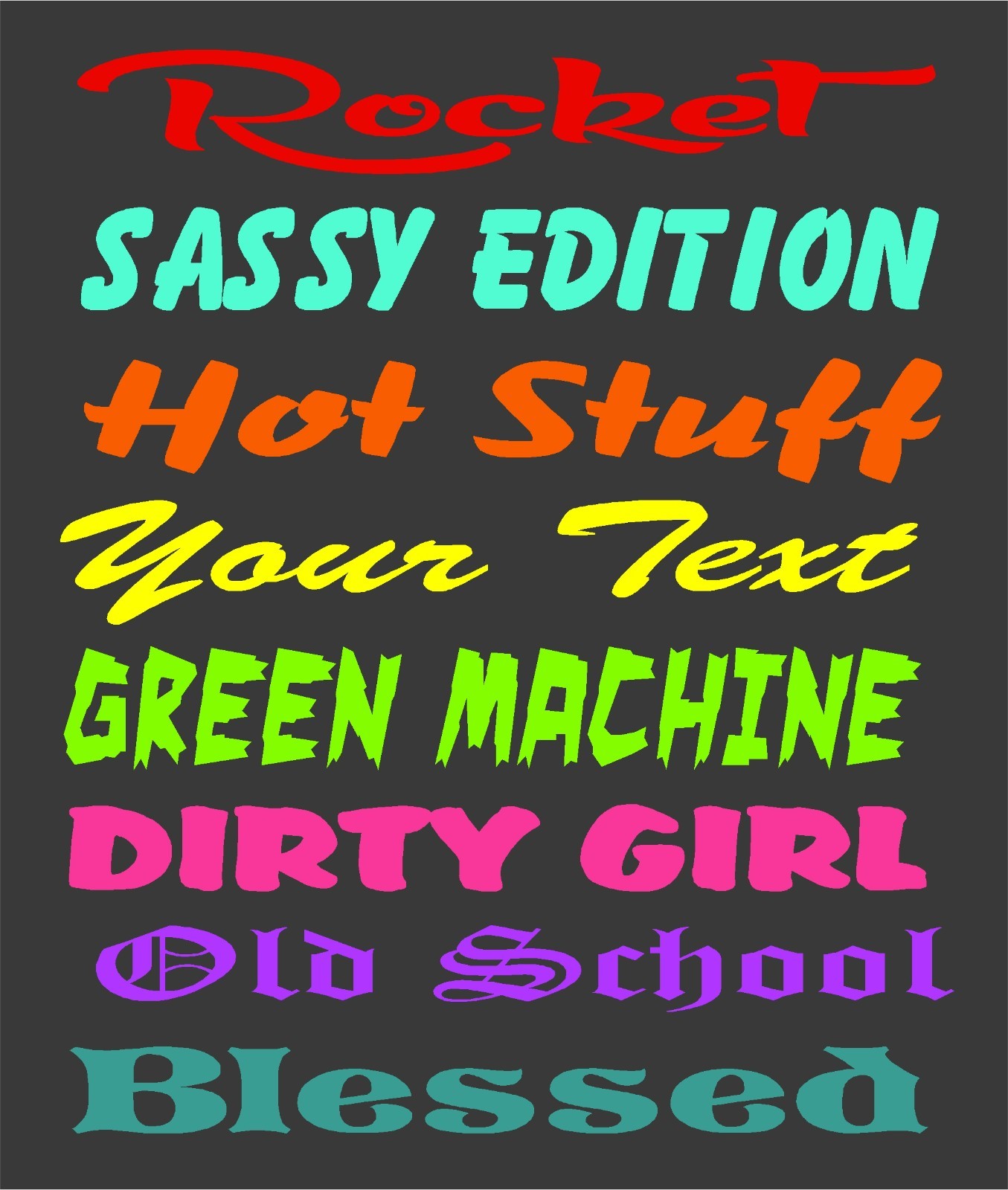 Vinyl Car Decal 36"x5" Choose Color & Font Custom Windshield Sticker