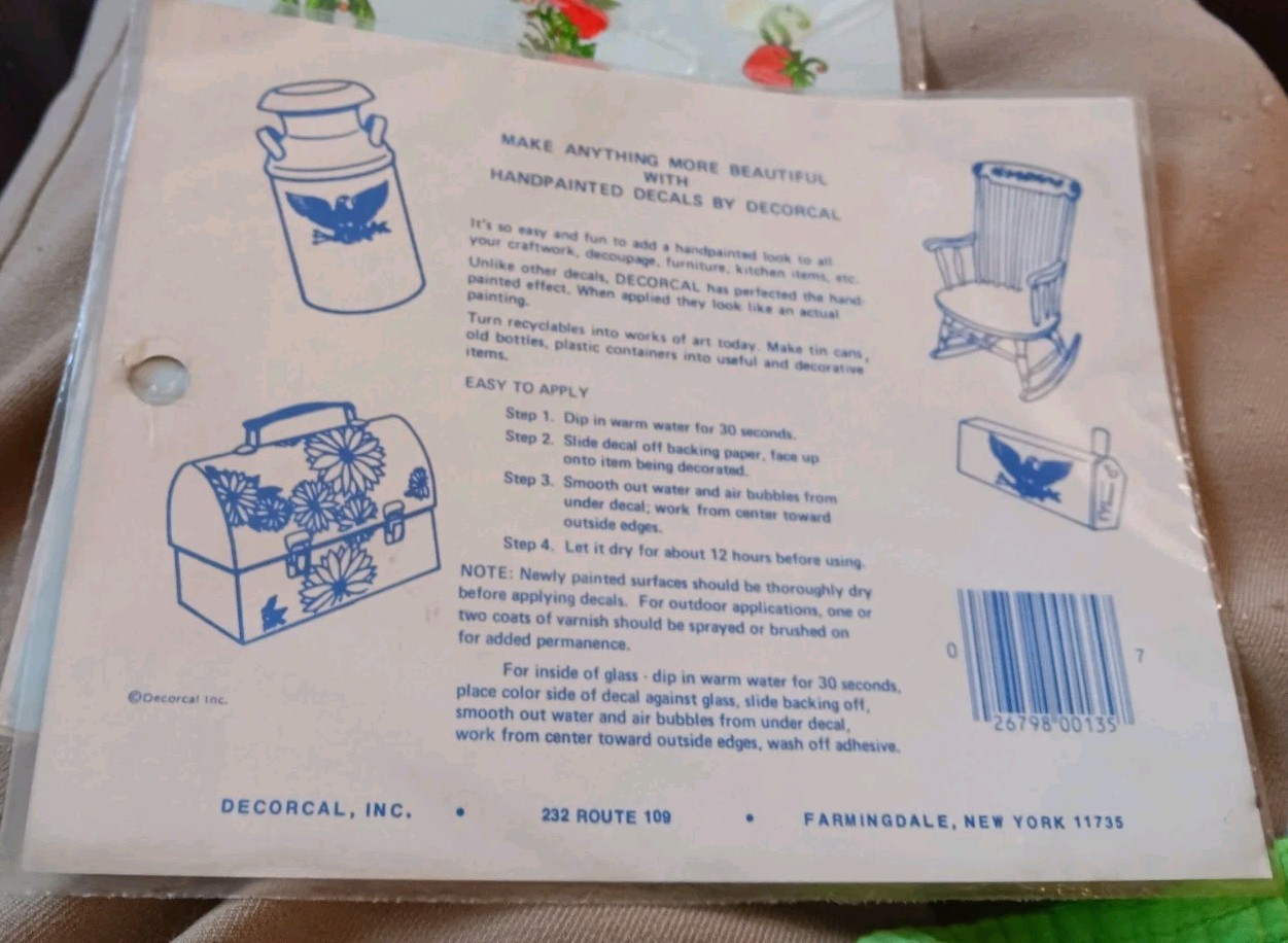 2 Sheets Of Decals/ Decorcal 1986/ Pineapples/NOS