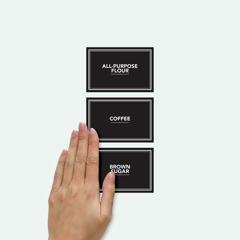 Chalk Pantry Labels: 36 Preprinted Black Peel and Stick Organization Stickers