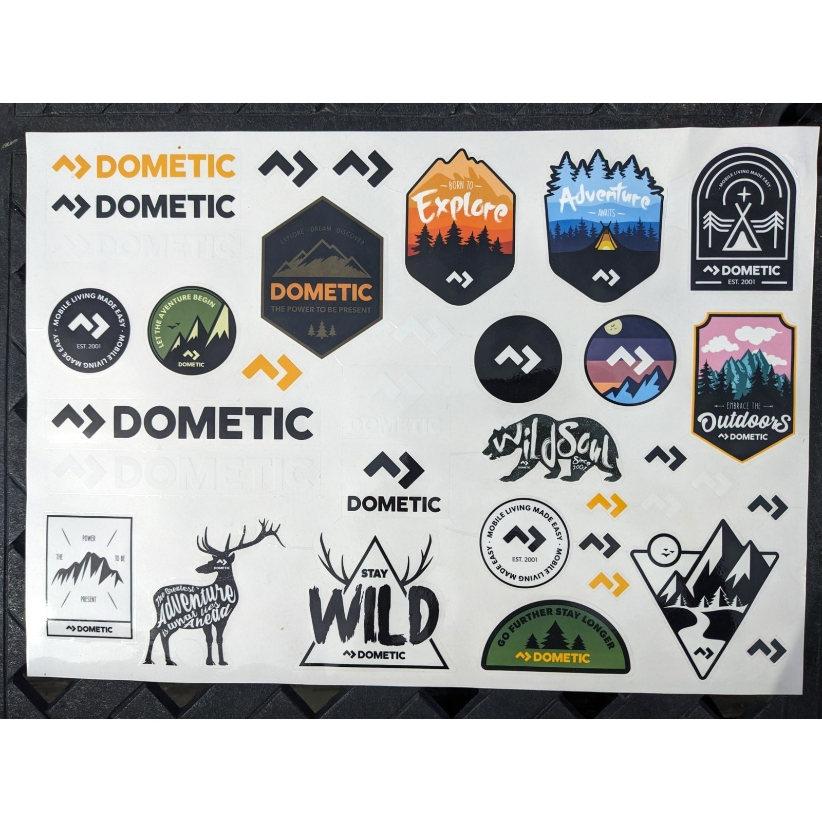 Lot 36 DOMETIC STICKERS Cooler RV Bumper Window ~ Wild Outdoor Explore Bear Buck