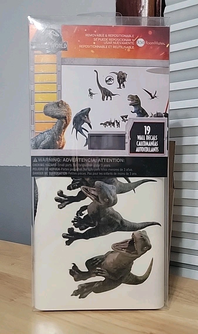 RoomMates 19pc JURASSIC WORLD Removable & Repositionable Wall Decals! Free Ship