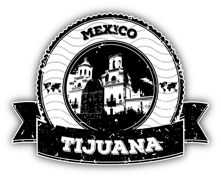 Tijuana Mexico Grunge Rubber Stamp Travel Car Bumper Sticker Decal