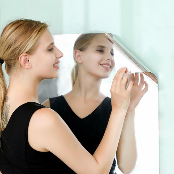 20" x 40" Self Adhesive Mirror Wall Sticker Reflective Film Paper Kitchen Decor