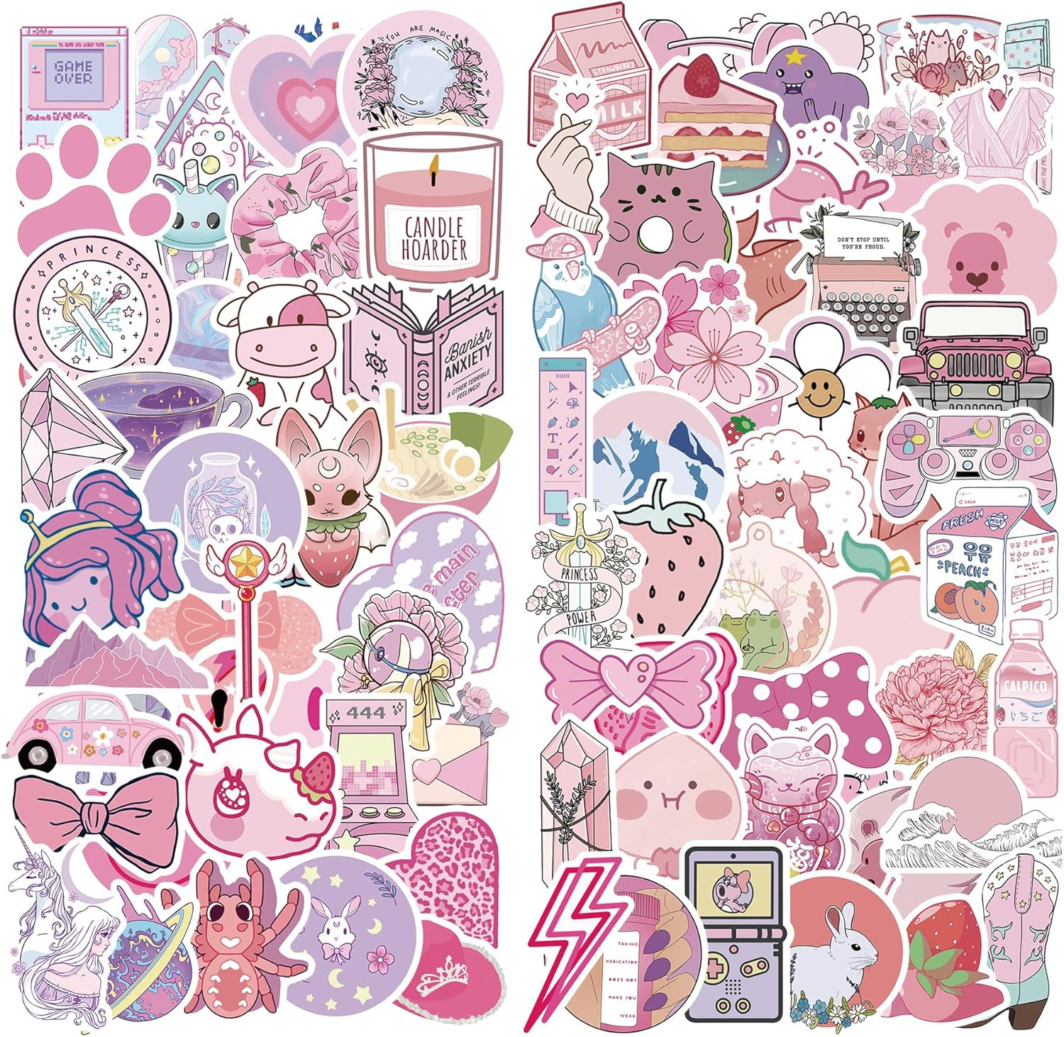 Christmas 100 PCS Water Bottle Stickers for Kids,Waterproof Vinyl Net T Stickers