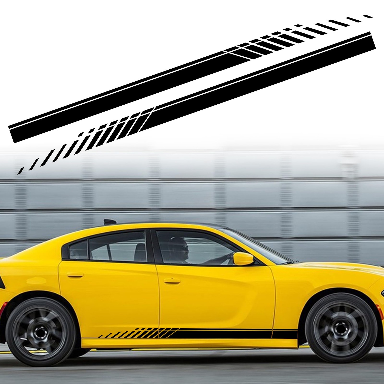 2Pcs 74" Car Body Side Stickers Racing Sports Stripe Decals for Car Universa…