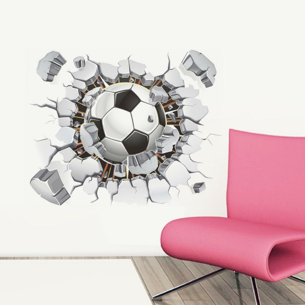Soccer Ball Exploding Crack Wall Decal Sticker US Seller 13.5" x 18.5"