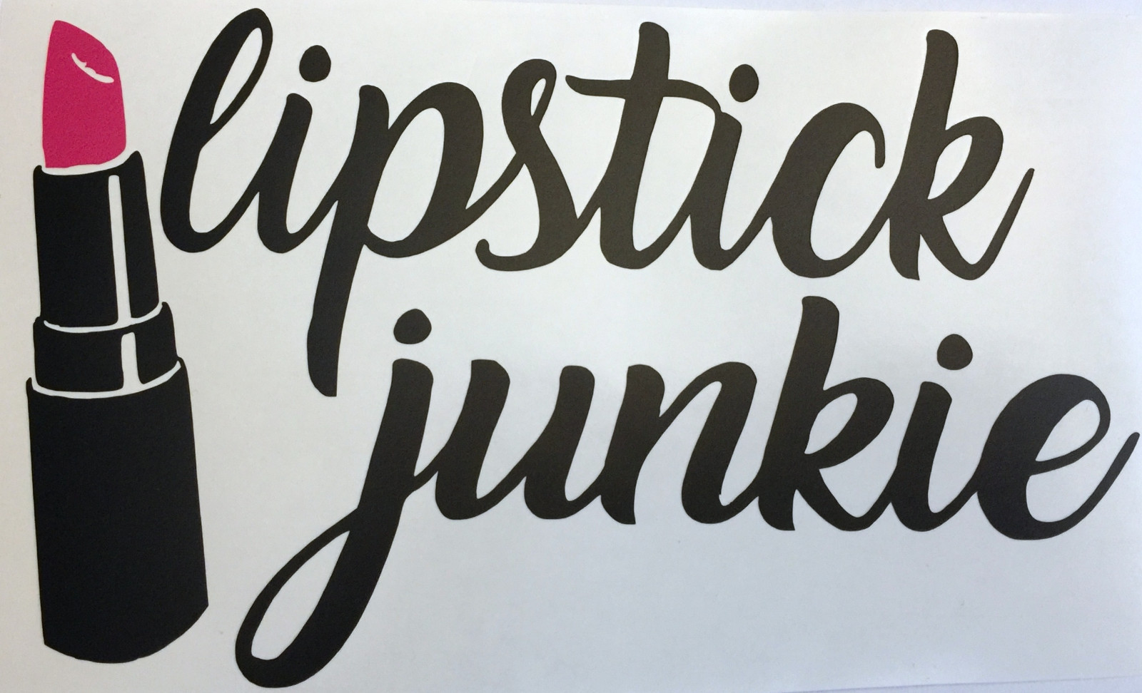 Custom Vinyl Car Decal Lipstick Junkie Lipsense Pink Red Lip Gloss Glossy