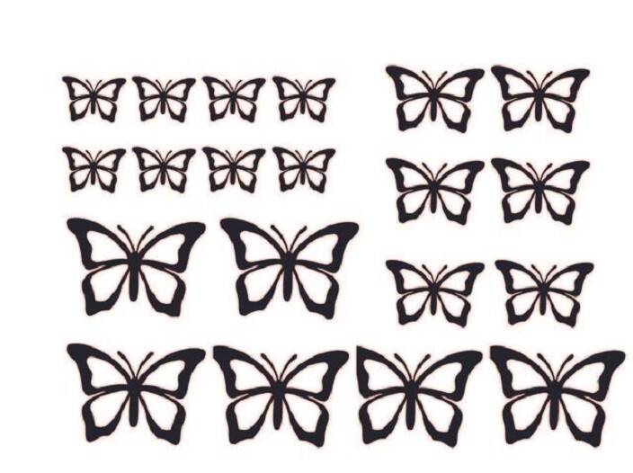 Vinyl Wall Decal Sheet of Butterfly Wall Sticker Decals | 20 Butterflies 20×14