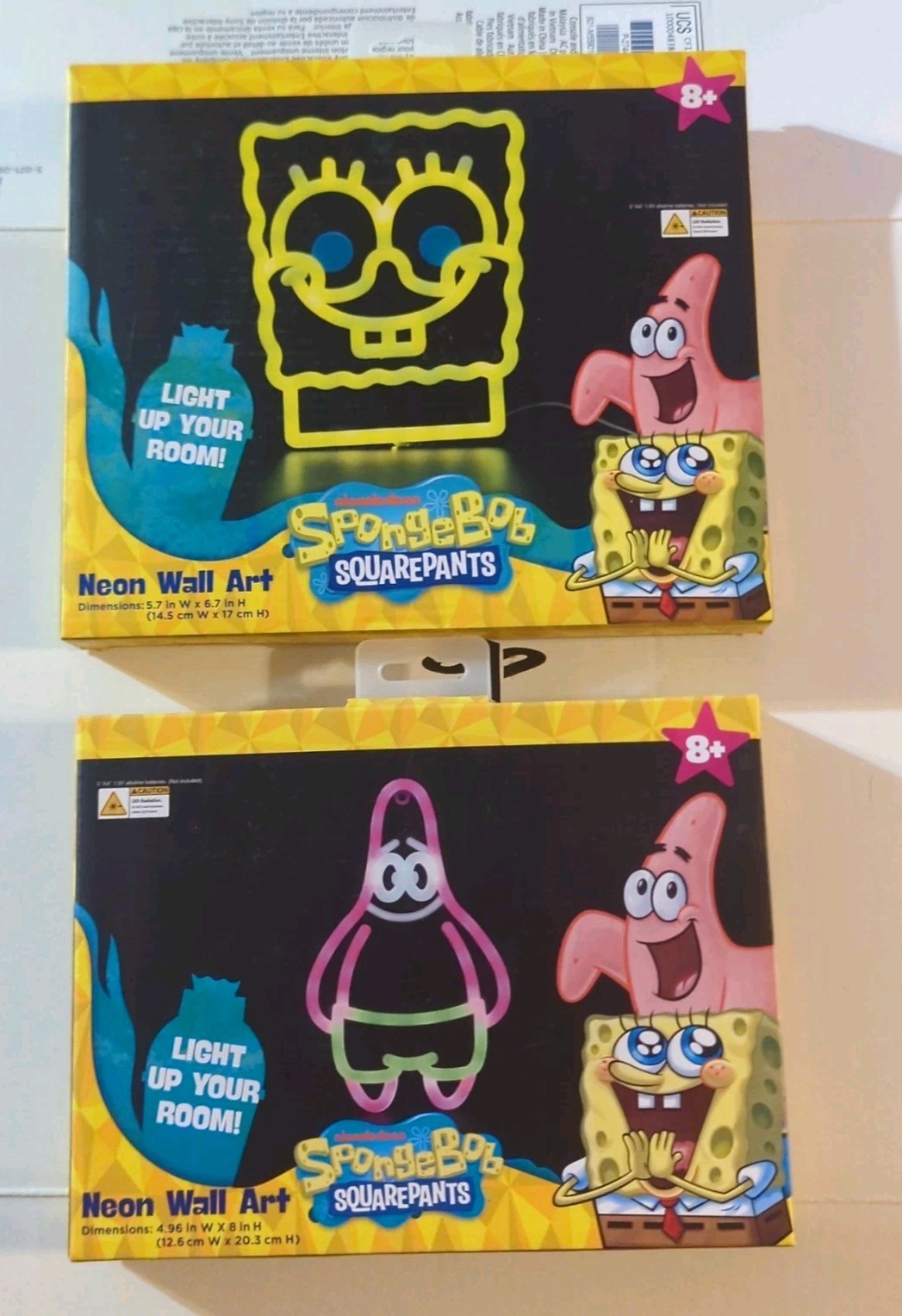 Set of 2 SpongeBob SquarePants and Patrick Neon Wall Art Nickelodeon (Brand New)