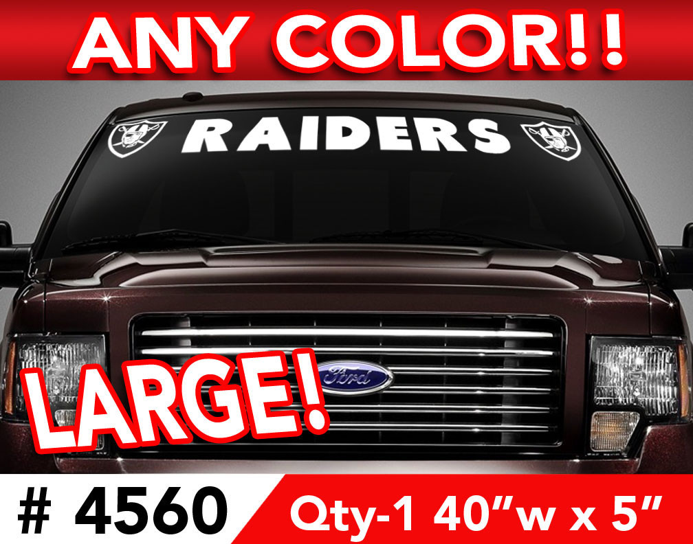 OAKLAND RAIDERS WINDSHIELD DECAL STICKER 40"x 5" ANY 1 COLOR