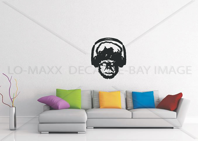 Wolfman With Headphones Monster Spooky Wall Art High Quality Die Cut Vinyl Decal