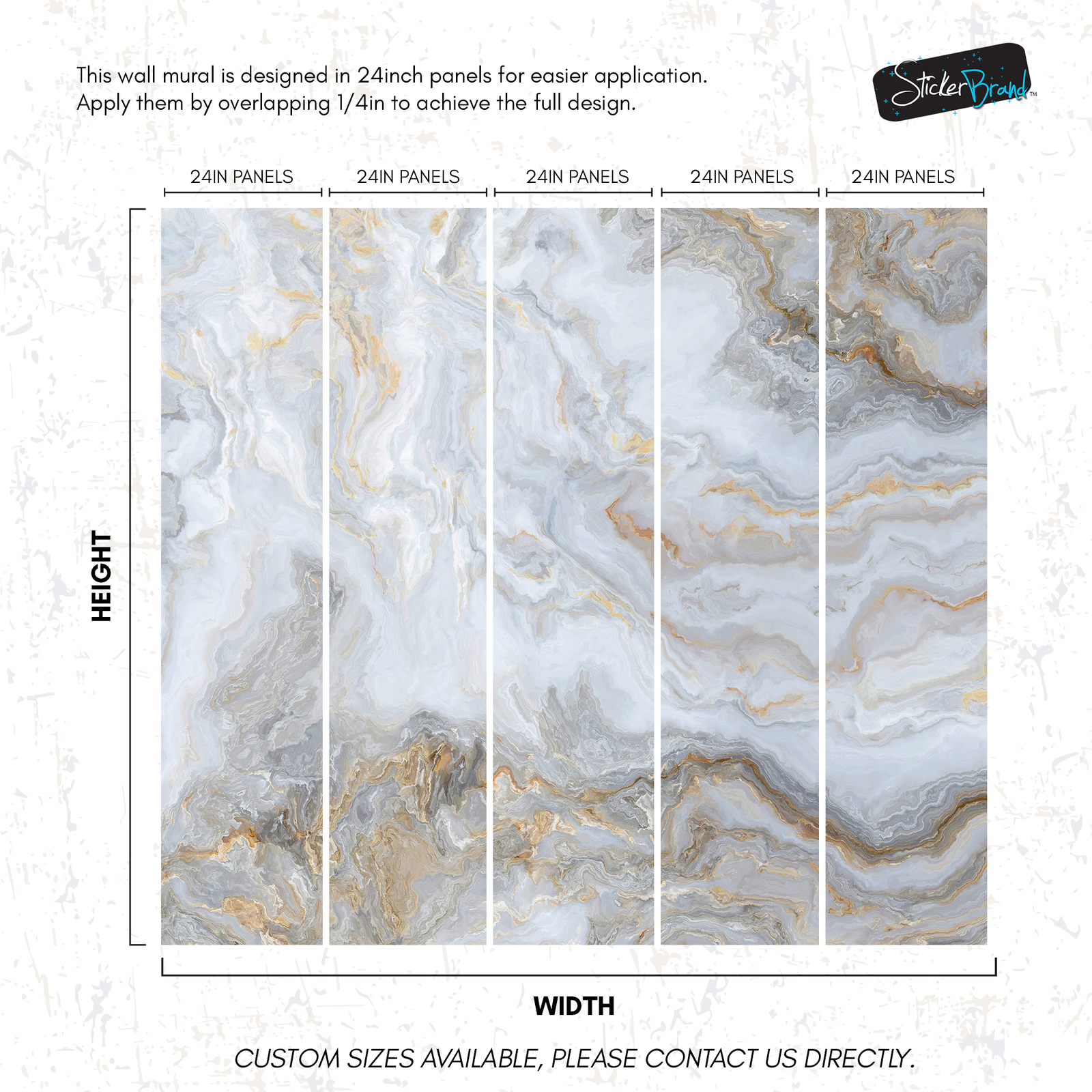 White Marble Stone Granite Slate Peel and Stick Wallpaper | Removable Wall Mural