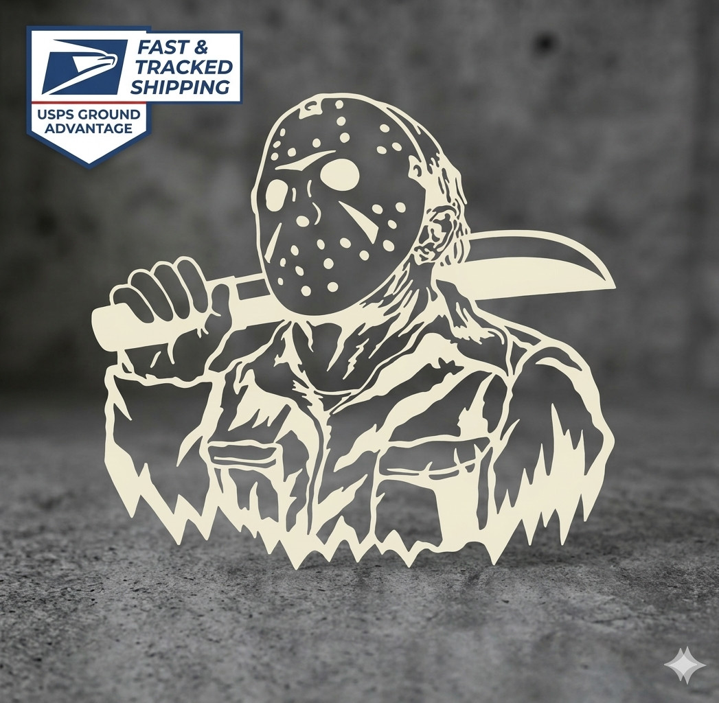 Jason Voorhees Vinyl Decal – Horror Movie Inspired Sticker