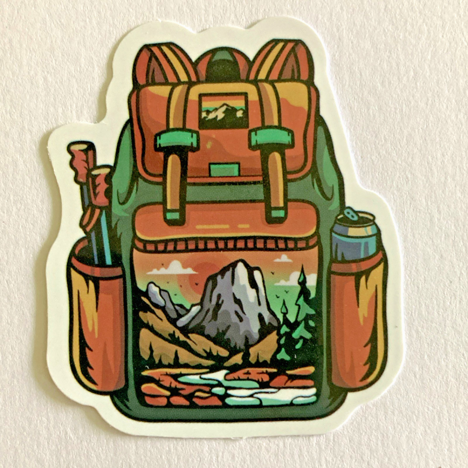 7 Camping & Outdoors Multicolor Vinyl Stickers Set, Moose, Tent, Water Resistant