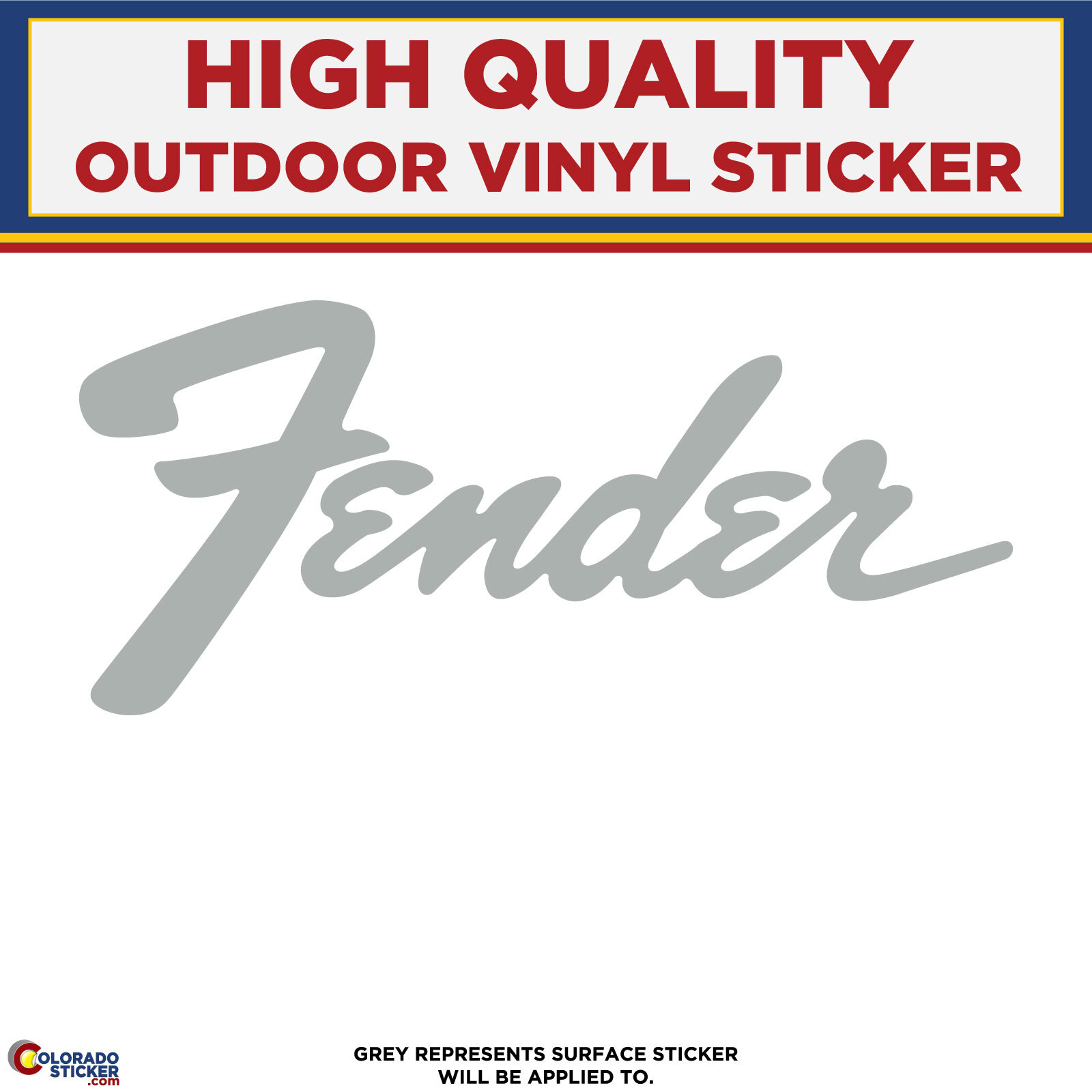 Fender Guitar Die Cut Text, High Quality Vinyl Stickers