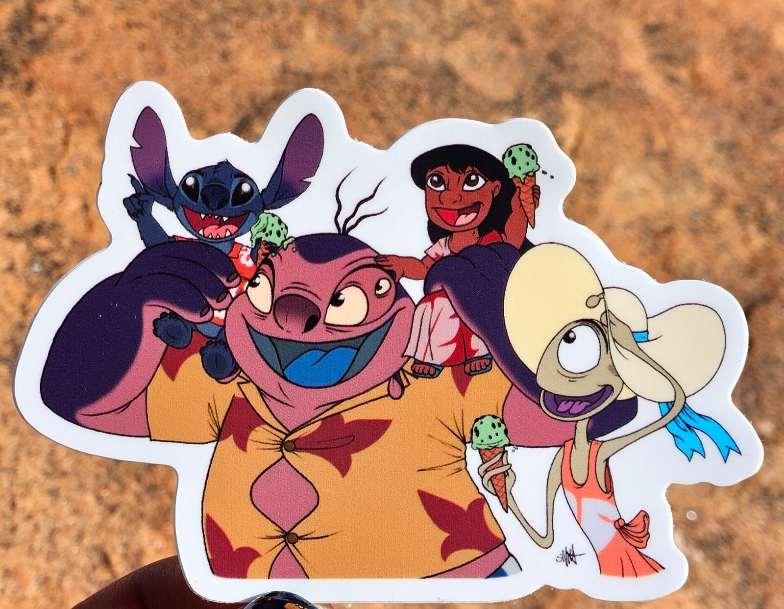 Disney Lilo Stitch Pleakley Jumba Ohana 3" Vinyl Sticker Cartoon