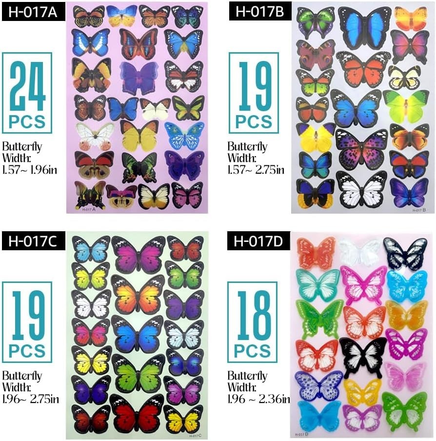 Waterproof & Fade-Resistant 80 PCS Butterfly Stickers – Perfect for Events