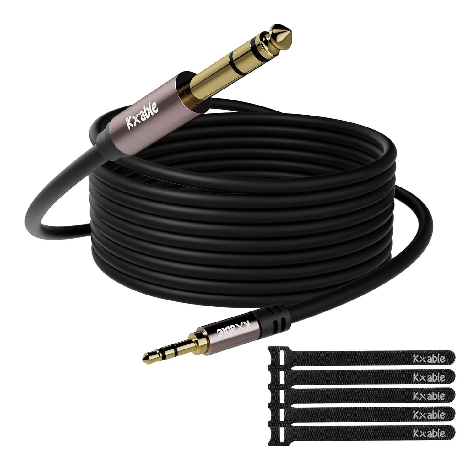 3.5mm to 6.35mm Stereo Audio Cable 25 Feet, Long 1/4 to 1/8 inch Headphone Ca…