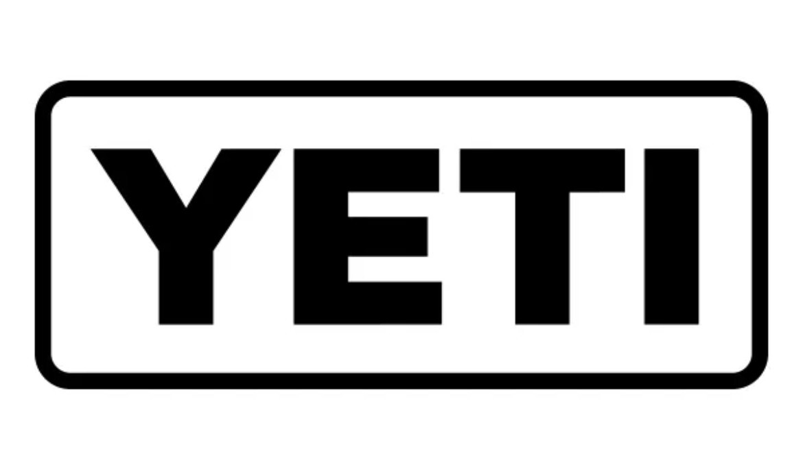 YETI Authentic Logo Brand Sticker White | Adhesive | Matte finish, 4"X2"
