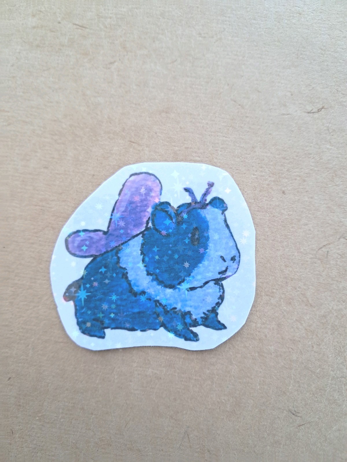Sticker Original Artwork Fairy Guinea Pig Holographic Vinyl Sticker Decal