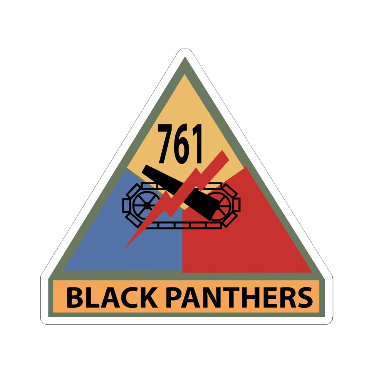 Kiss-Cut Stickers – Army – 761st Tank Battalion SSI w Name Tape