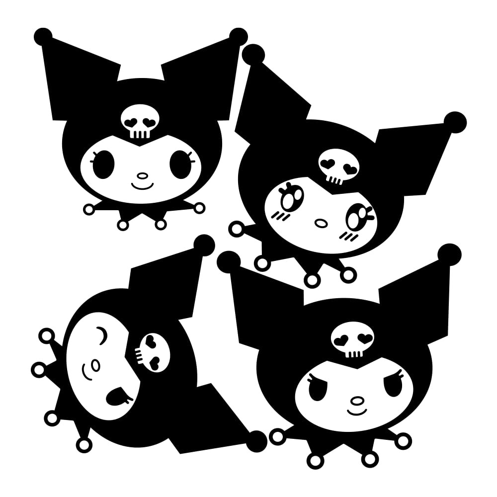 Kuromi Room Decor Wall Art Decal Stickers for Girls – 8" x 8" – Kawaii Anime …
