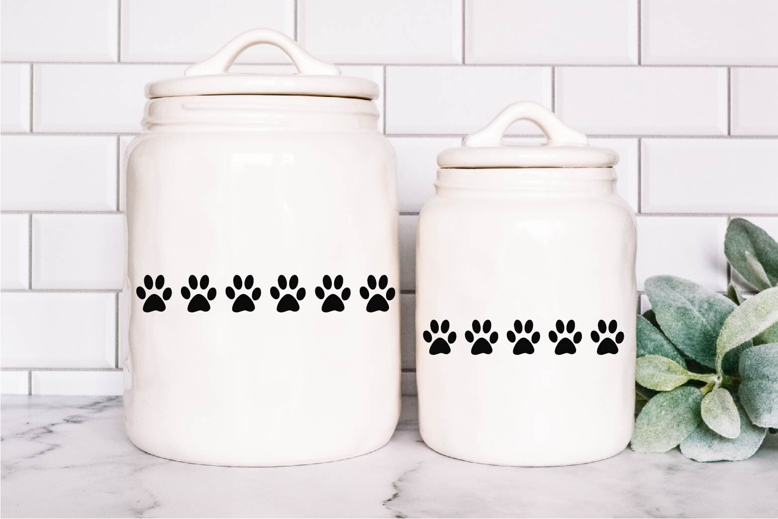 Set of 24 – 1 Inch Pawprint Decal Bundle Sticker Pet Dog Cat Paw Prints Breeds