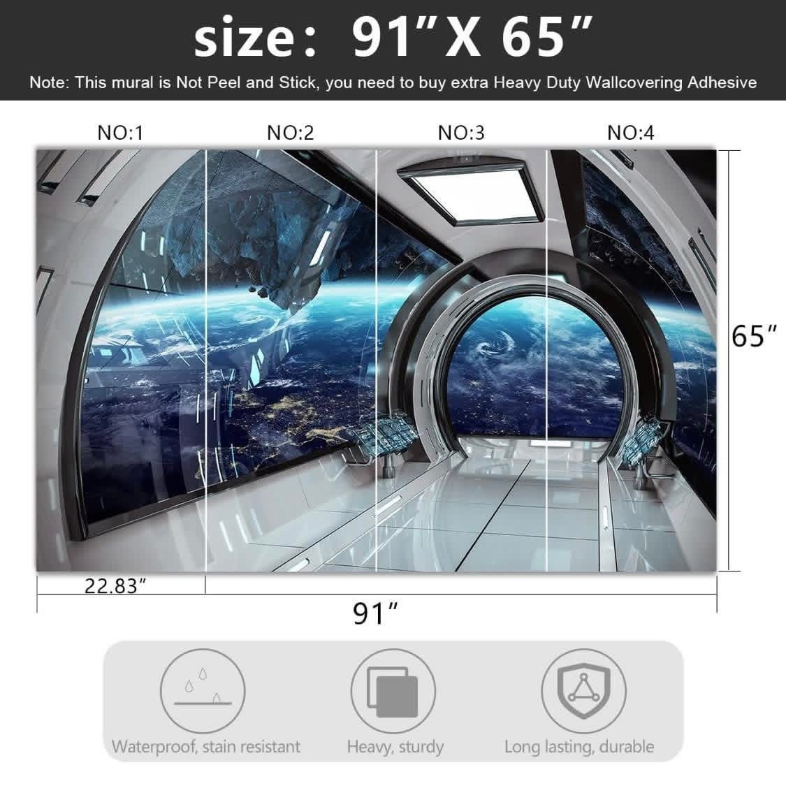 3D Capsule Space Fabric Wallpaper Living Room Bedroom Bathroom Boys Girls 91×65"