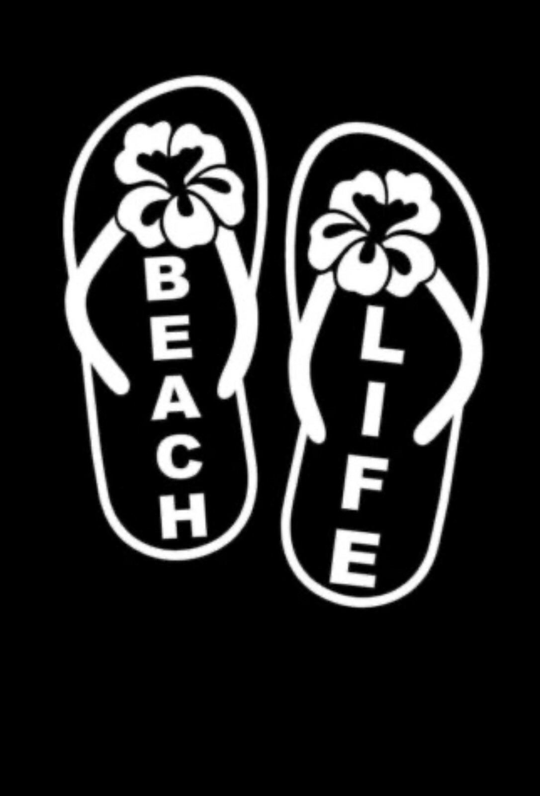 FLIP FLOP BEACH LIFE VINYL DECAL 3.2X4 MATTE WHITE