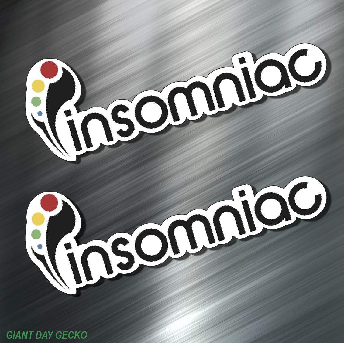 (2) TWO INSOMNIAC Vinyl Decal Sticker For Car Laptop Skateboard NEW EDM MUSIC