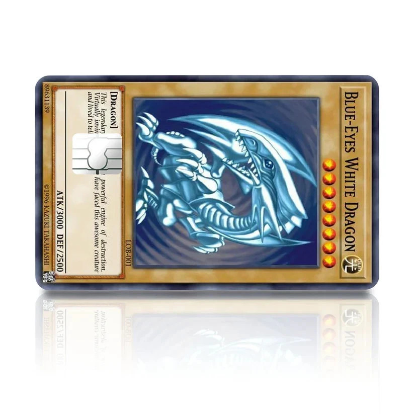 Blue Eyes White Dragon Card Skin 2-Pack Yu-Gi-Oh Anime Vinyl Debit Card Sticker