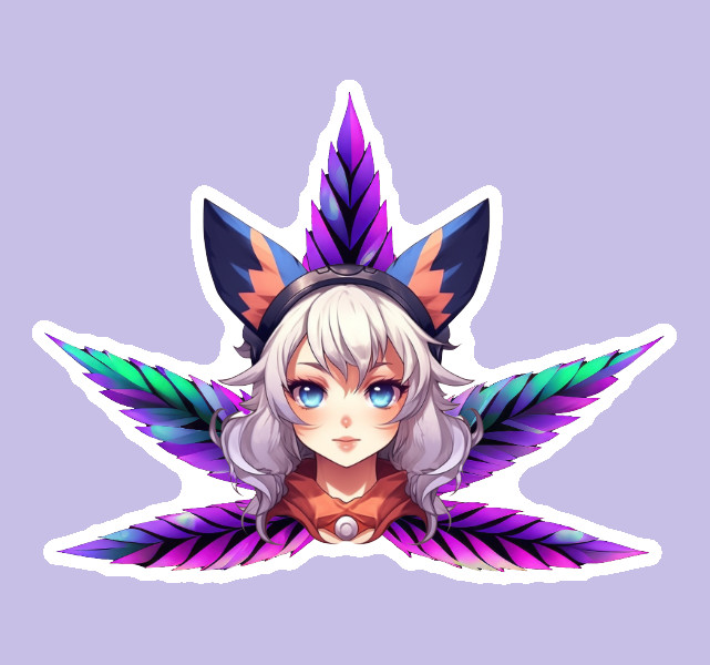 Anime 420 Ganja Cat Sticker Pot Leaf Weatherproof UV Safe Stoner Vinyl Durable