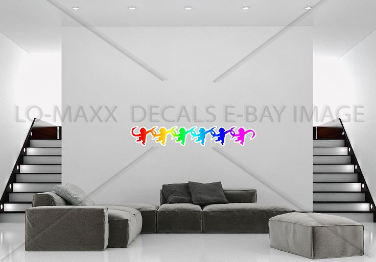 Colorful Barrel Of Monkeys Chain Novelty New Design Printed Vinyl Sticker