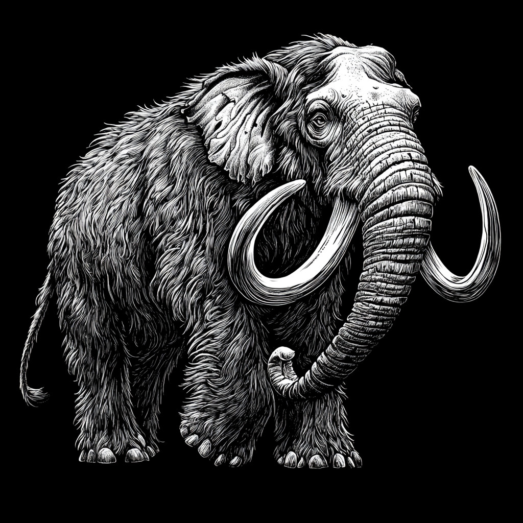 Wall Decal Sticker Mammoth Illustration Wall Sticker 18X18cm Large