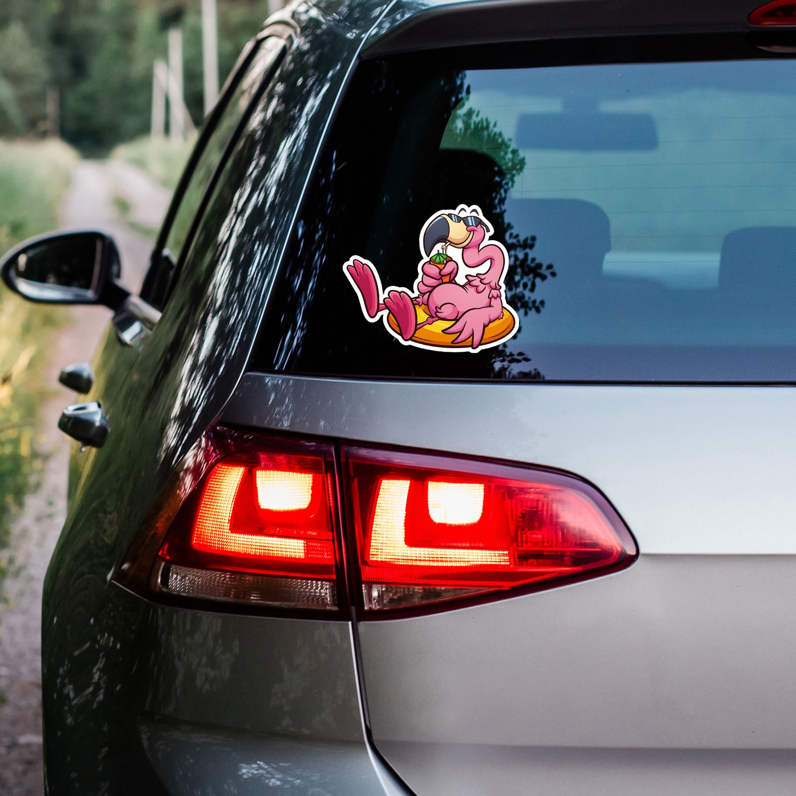 Flamingo Cocktail – Vinyl Decal Sticker – Car Window Laptop – ebn8096