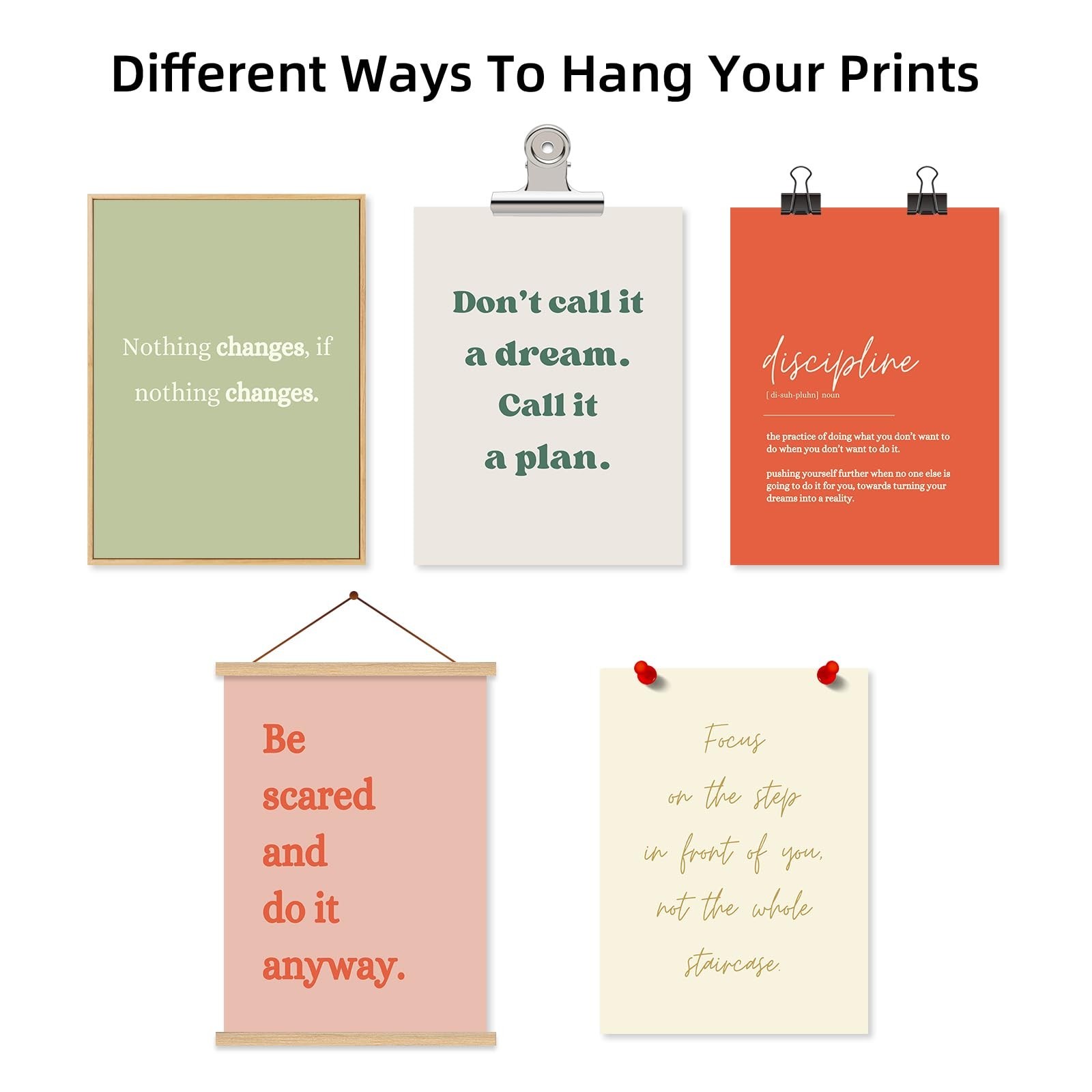 Office Wall Art Motivational Posters Inspirational Quote Canvas Wall Decor Of…