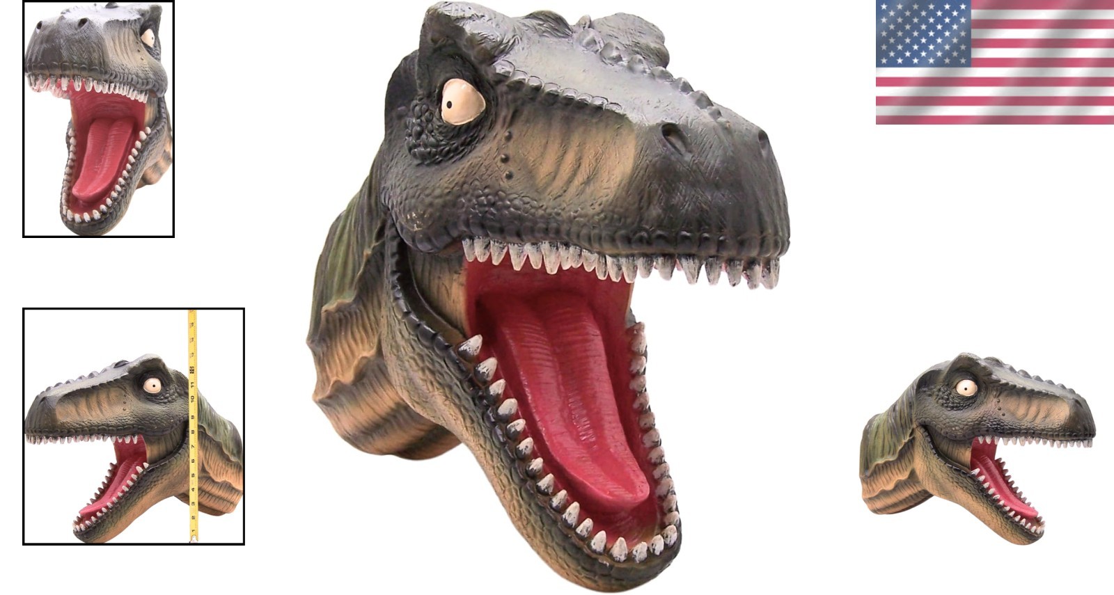 Unique T-Rex Head Wall Sculpture – Fun and Bold Indoor Dinosaur Decor – 17.25"