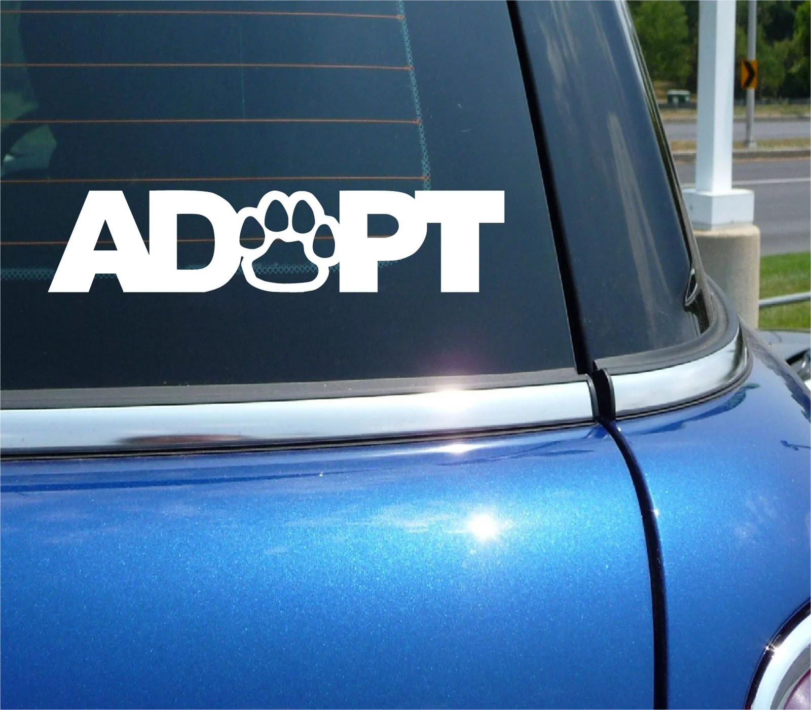 ADOPT PAW STICKER DECAL DOG CAT ANIMAL PUPPY CAR WINDOW SHELTER PET LOVE