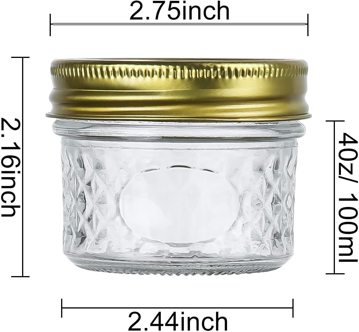 4Oz Glass Jars with Regular Lids,Mini Wide Mouth Mason Jars,Clear Small Canning