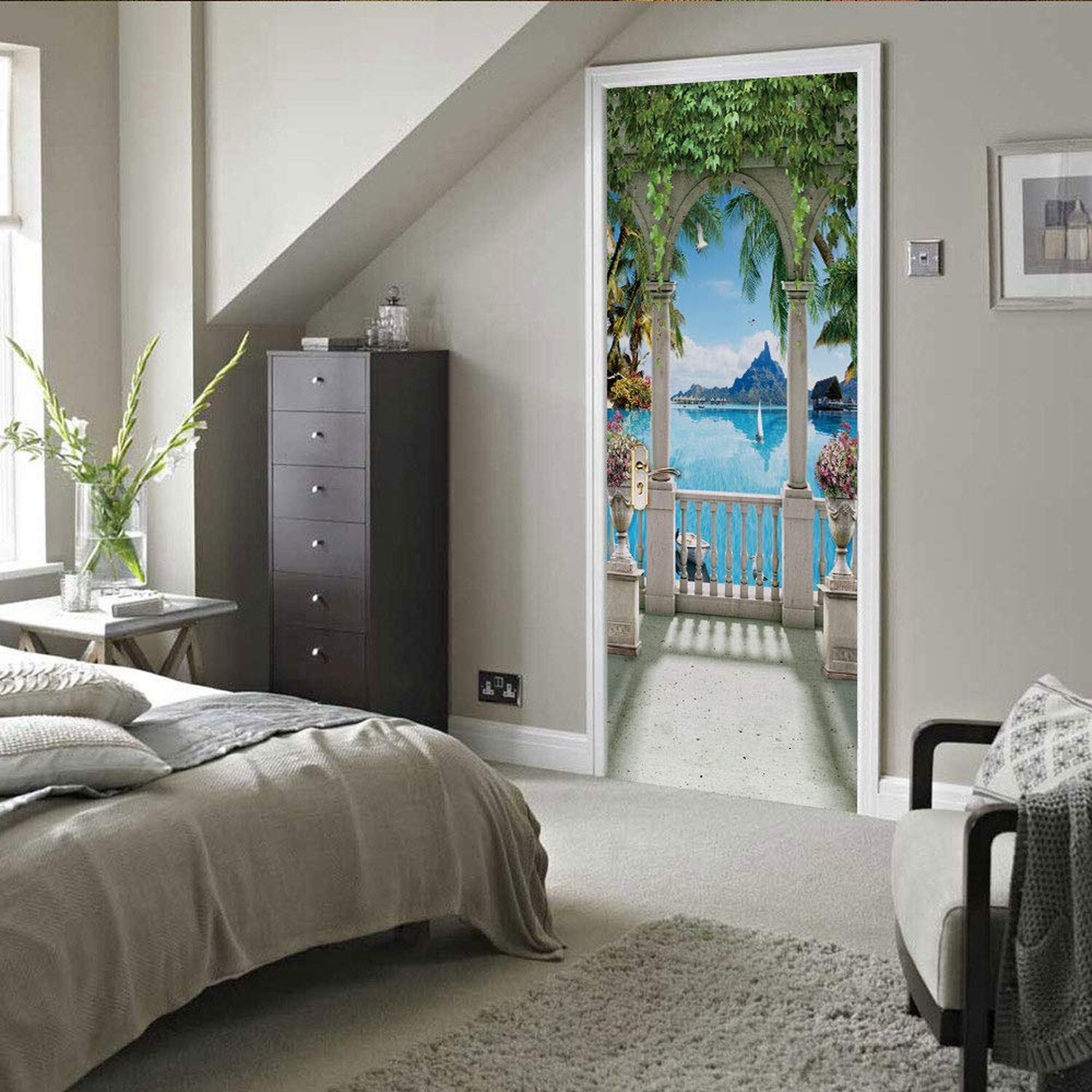 3D Door Stickers Murals Peel and Stick – Landscape – Door Wallpaper Self-Adhe…